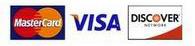 We accept Visa, Master Card, Discover 